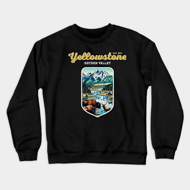 USA - NATIONAL PARK - YELLOWSTONE Hayden Valley - 7 Crewneck Sweatshirt by ArtProjectShop